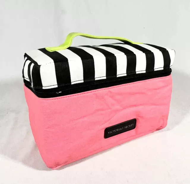 Nwt Victoria's Secret Lingerie Train Case Travel Bag Bra Panties pink  stripes