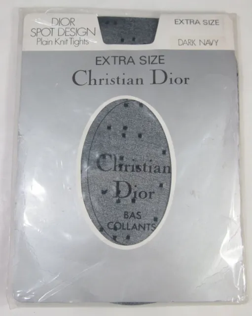 Collant design spot Christian Dior taglia extra/large fianchi da 44 a 50 blu scuro