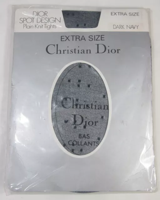 Collant design spot Christian Dior taglia extra/large fianchi da 44 a 50 blu scuro