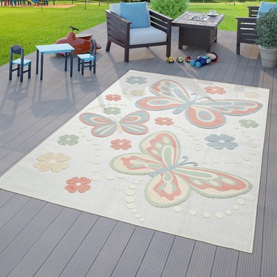 CARPETIA Tappeto da Gioco per Bambini Tappeto vivaio Ragazzo Arcobaleno e Nuvole Blu Größe 80x150 cm 