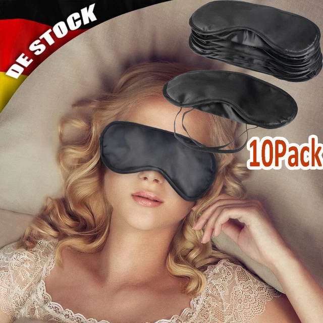 10x Schlafmaske Herren - Damen Seide Verstellbar Brille Augen Reise Augenbinde