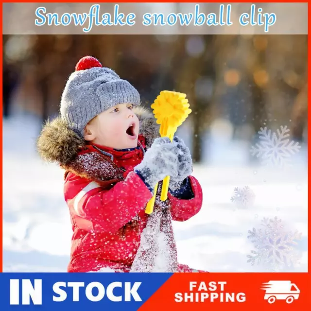 Snowflake Shape Snowball Clip Plastic with Handle Winter Sports Toys (Yellow) RA
