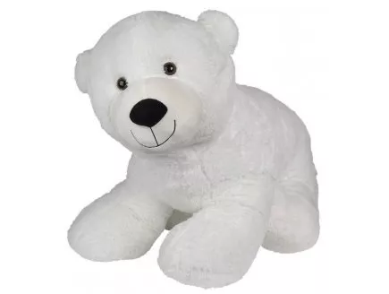 Peluche Mega Ours Polaire Pompon 1 Metre - Doudou Geant Ours Blanc 100cm - Peluc