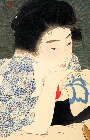 Morning Hair 30x44 Japanese Art Print by Torii Kotondo Asian Art Japan