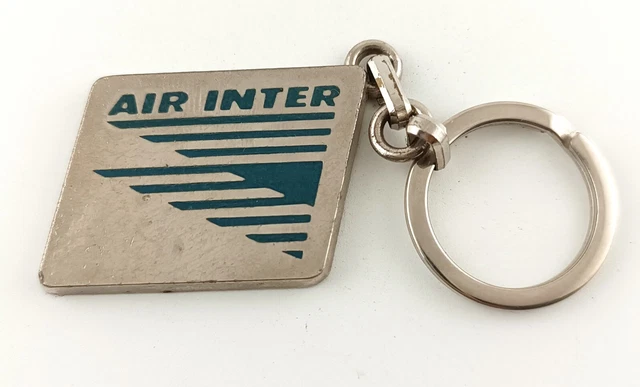 Porte-clés Ancien Air Inter – Compagnie Aérienne Française – Années 1960 – Plastique Multicolore – Bourbon