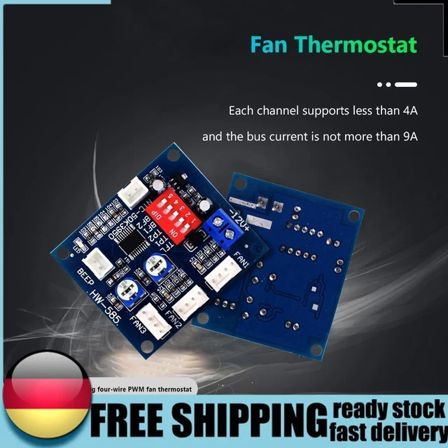 HW-585 PWM Fan Speed Temperature Controller 4 Wire Module Board for PC Computers
