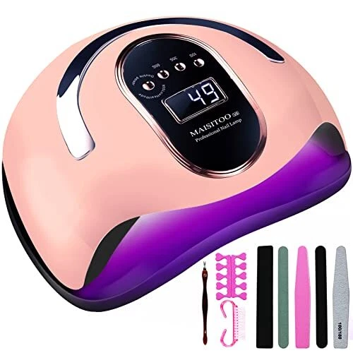 MAISITOO Lampe UV Sèche Ongles168W UV LED Séchoir à Ongles Professionnel avec...