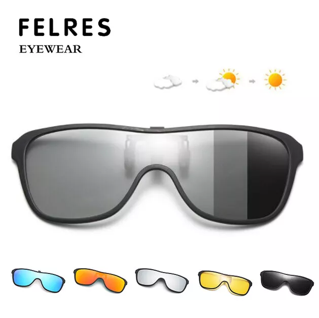 Clip On Flip Up polarisierte Sonnenbrille für Männer Frauen reflexionsarme Fahrbrille 3