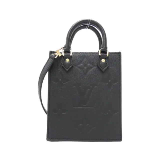 LOUIS VUITTON Petit Sac Plat Monogram Empreinte Leather Noir M81416