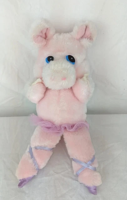 Vintage RUSS Berrie Lola Ballerina Pig Plush Pink Purple Tutu Ballet Slippers