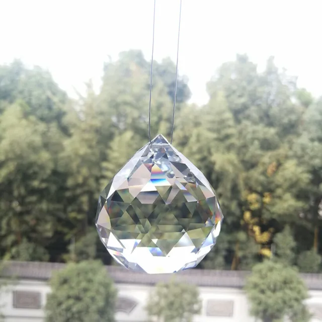 60MM Clear Fengshui Prism Ball Crystal Pendant Suncatcher Glass Chandelier Decor