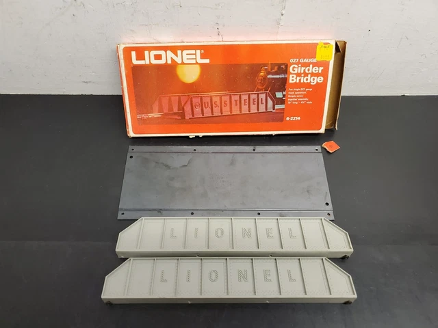 Vtg Lionel 027 Gauge Scale Girder Bridge Model#6-2214-Original Box 10"Long-4.5"W