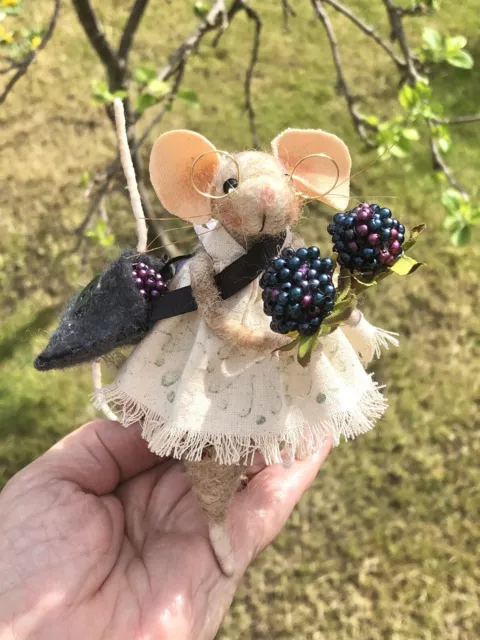 OOAK Needle Felted Church Mouse