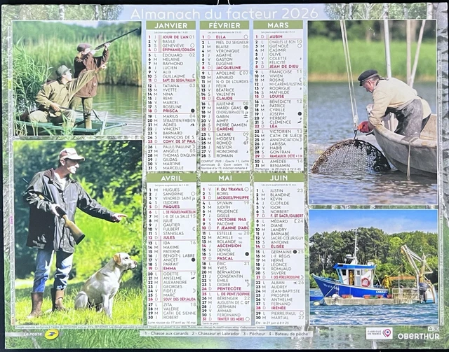 calendriers-la-poste-almanachs-2026-chasse-et-p-che-eur-10-00-picclick-fr