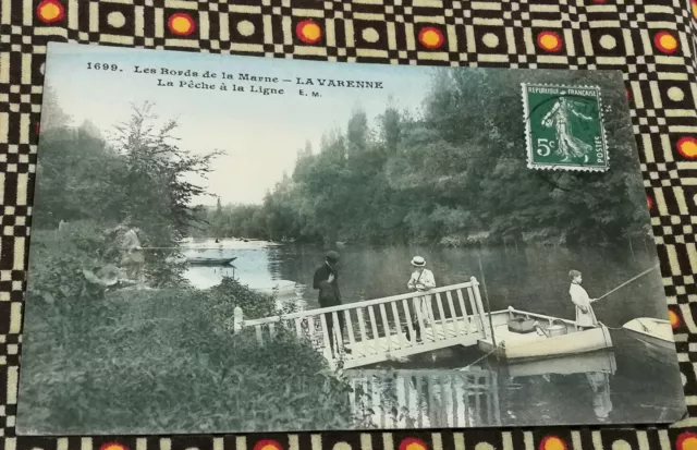 CPA 94 - LA VARENNE - Les bords de la Marne - Pêche à la Ligne - animée