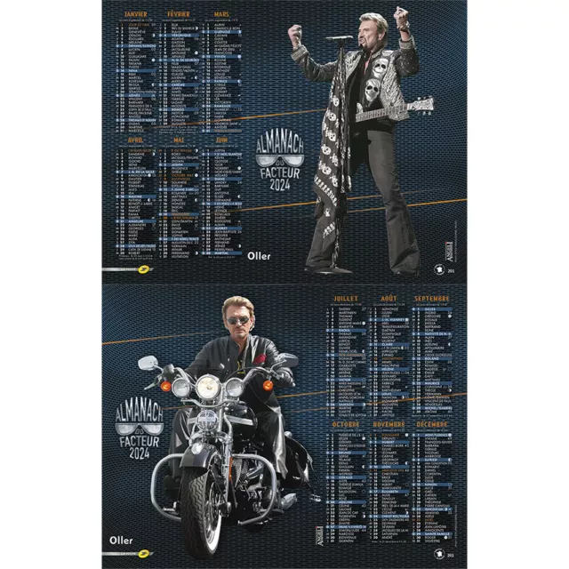 CALENDRIER JOHNNY HALLYDAY En Moto La Poste 2024 Almanachs EUR 11,00