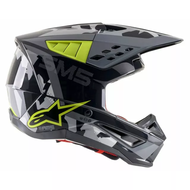 Alpinestars S-M5 Rover Gloss Black Grey Yellow Motorcycle Crash Helmet New