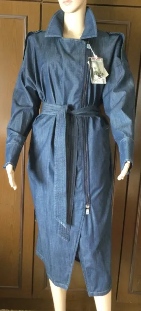 Zipped Denim Dress Marina Rinaldi Woman, Blue Denim Size It 54 De 48 US 18 GB 22