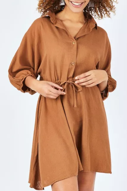 SASS Paradising Shirt Dress mocha - Size 10