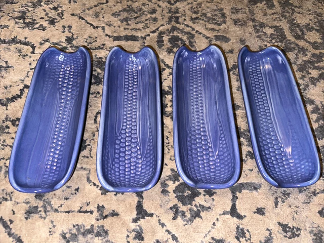 4 Pfaltzgraff Blue Rio Cornholders Corn Holders 8 3/4" L NEW 4 Pfaltzgraff Blue Rio Cornholders Corn Holders 8 3/4" L NEW