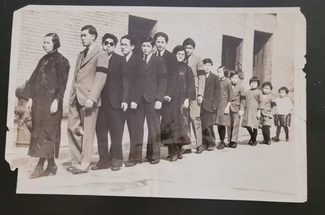 1932 Original Seattle Chinatown Photo Funeral Rare Vintage 7X11 Inches Chin Chin