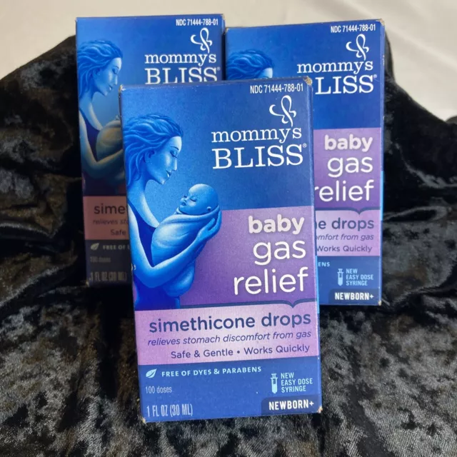 3 PK Mommys Bliss Gas Relief 3 Pack Safe Gentle Works Fast Newborn + EXP 4/2024