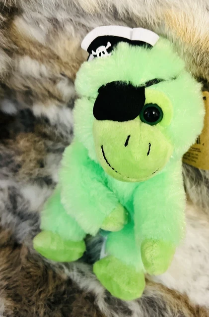 The Petting Zoo 6” Neon Green Pirate Monkey w/tag Stuffed Plush