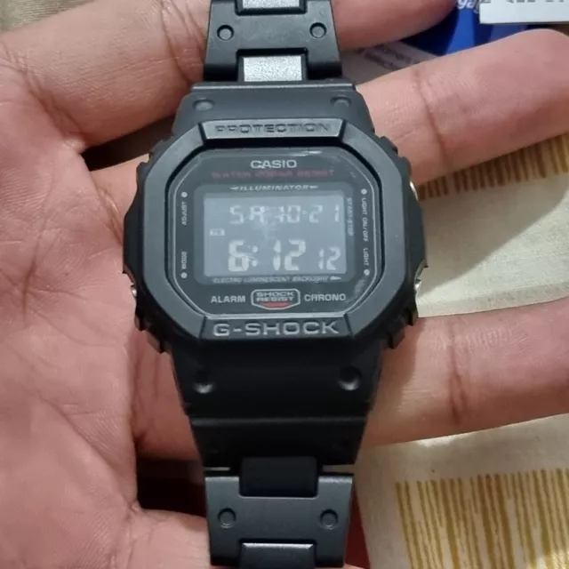 CASIO G SHOCK DW 5600HR BLACK WATCH Genuine Black Red COMBI Strap
