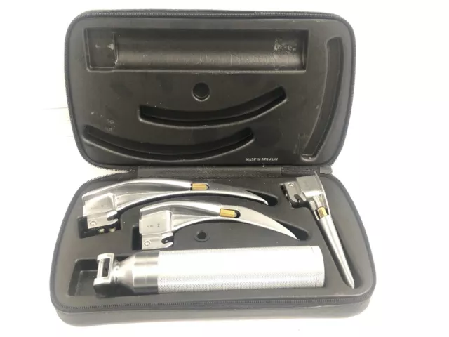 Étui ensemble de laryngoscope à intubation optique Heine (éclairé) 58870 DIN