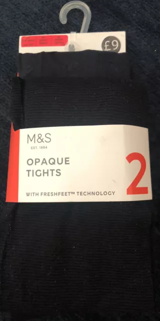 Marks and Spencer Girls Sparkle  Tights/Hearts, Age 8-9, Black Mix NEW
