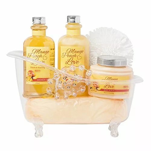 BRUBAKER Kit Regalo Baño para Mujer Bañera Mango Peach Love Spa el Hogar