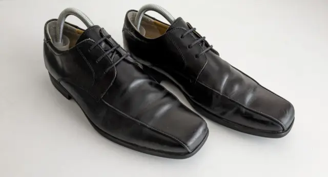 Steptronic Wistow Derby Lace Up Shoes Premium Black Leather Mens Size UK8 EUR41