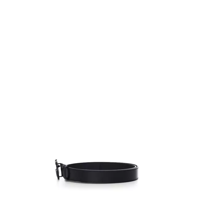 GUCCI 490$ Men's Thin Belt Black Leather With Black GG Marmont Buckle 3