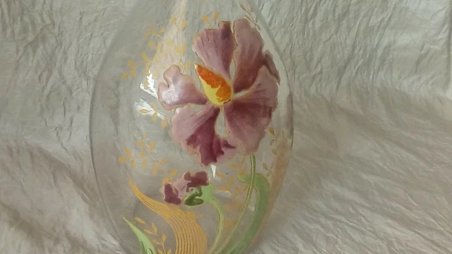 Carafe En Verre Emaille Decor Floral Legras ? Art Nouveau** 2