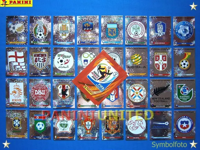 Panini★WM 2010 WC 10 World Cup★ Komplett-Satz Wappen - ungeklebt, mint-condition