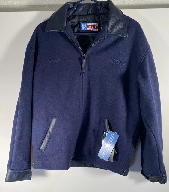 VTG “NewW/Tags”Roots USA Olympic 2002 Salt Lake Wool/Leather/Lined Jacket Canada