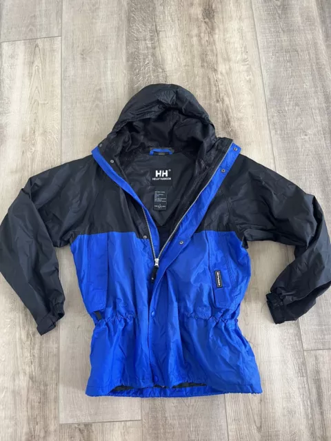 NWOT Helly Hansen Ski WP Packable Hood Jacket RN# 73983 CA# 26405 Blue Black 46”