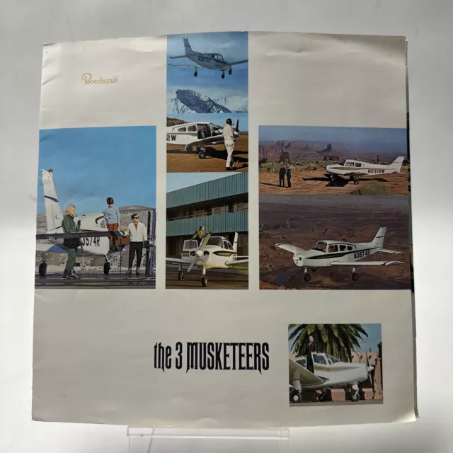 Beechcraft The 3 Musketeer Plane Vintage Brochure Advertisement ...