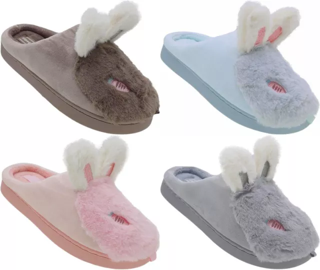 Damen Pantolette warm Hausschuhe Pantoffel Schuhe Hase Puschen Schlappen Nr.0261