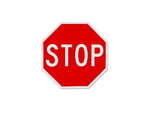 ULine Modello H-2380-SIGN Traffico 45.7cm x Stop Segno - Bianco/Rosso H2380 2380