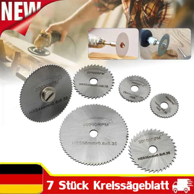 7 tlg HSS Kreissägeblatt Mini Sägeblatt Werkzeug Set für Dremel Holz Schneiden