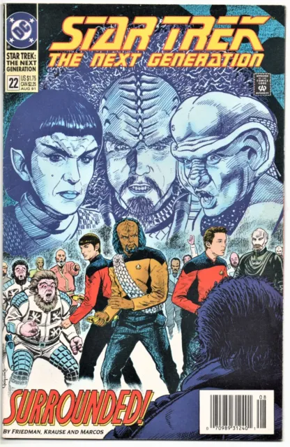 Star Trek The Next Generation #22. Friedman / Krause. Newsstand Dc 1991. 7.5/8