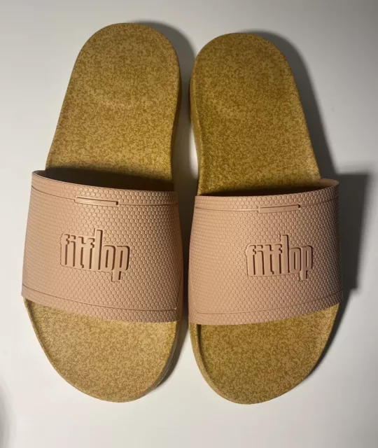 Fitflop Iqushion Womens Size EU39 US 8 Slip-on Slides Sandals Pink New Pool