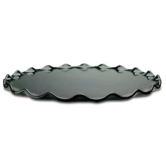 Delfin TRD-15RF-010 15 x 1" Black Round Ruffle Tray"
