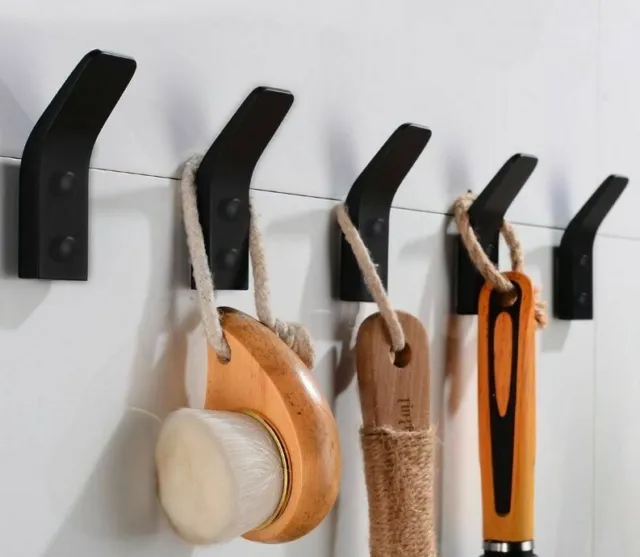 Robe Hooks Black Bathroom For Towels Wall Mounted Coat Hooks Rack Clothes Hanger