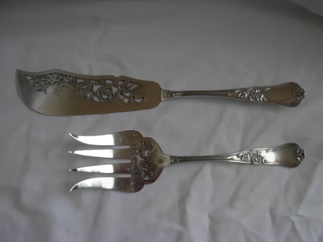 Boulenger,Antique French Sterling Silver Fish Serving Set,Louis 15 Style.