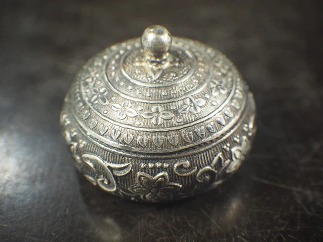 Vintage Ornate Middle Eastern? 800 Silver Pill Ring Box GRSSA9