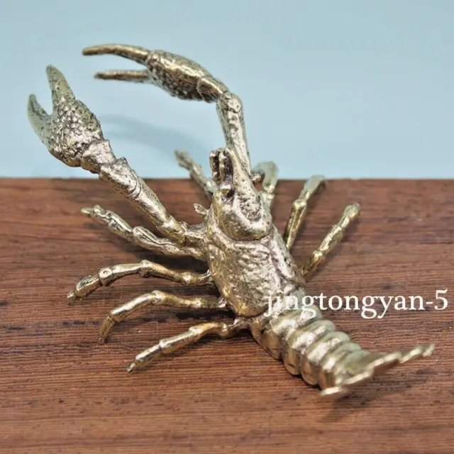 Brass Lobster Figurine Statue Home Office Table Decoration Animal Figurines Toys