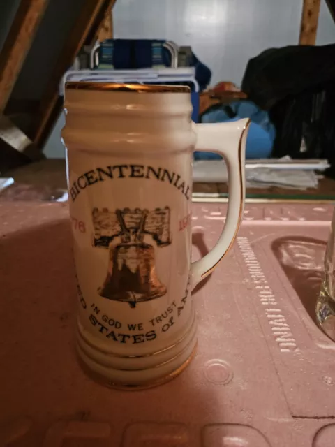 United States Of America Bicentennial 1776-1976 Beer Stein Liberty Bell Viletta