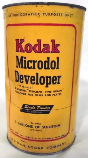 Kodak, New-Old Stock, With Key, Microdol Powder A Fine Grain Developer  5 Gallon